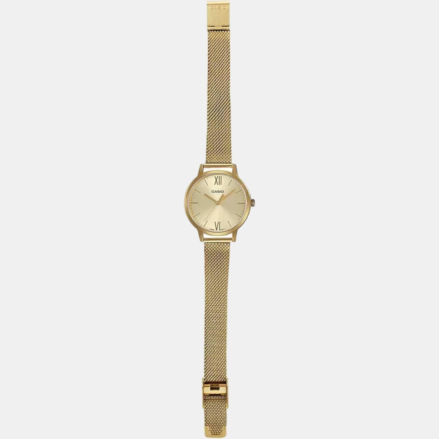 Enticer Women Quartz Gold Dial Analog Stainless Steel Watch A1789