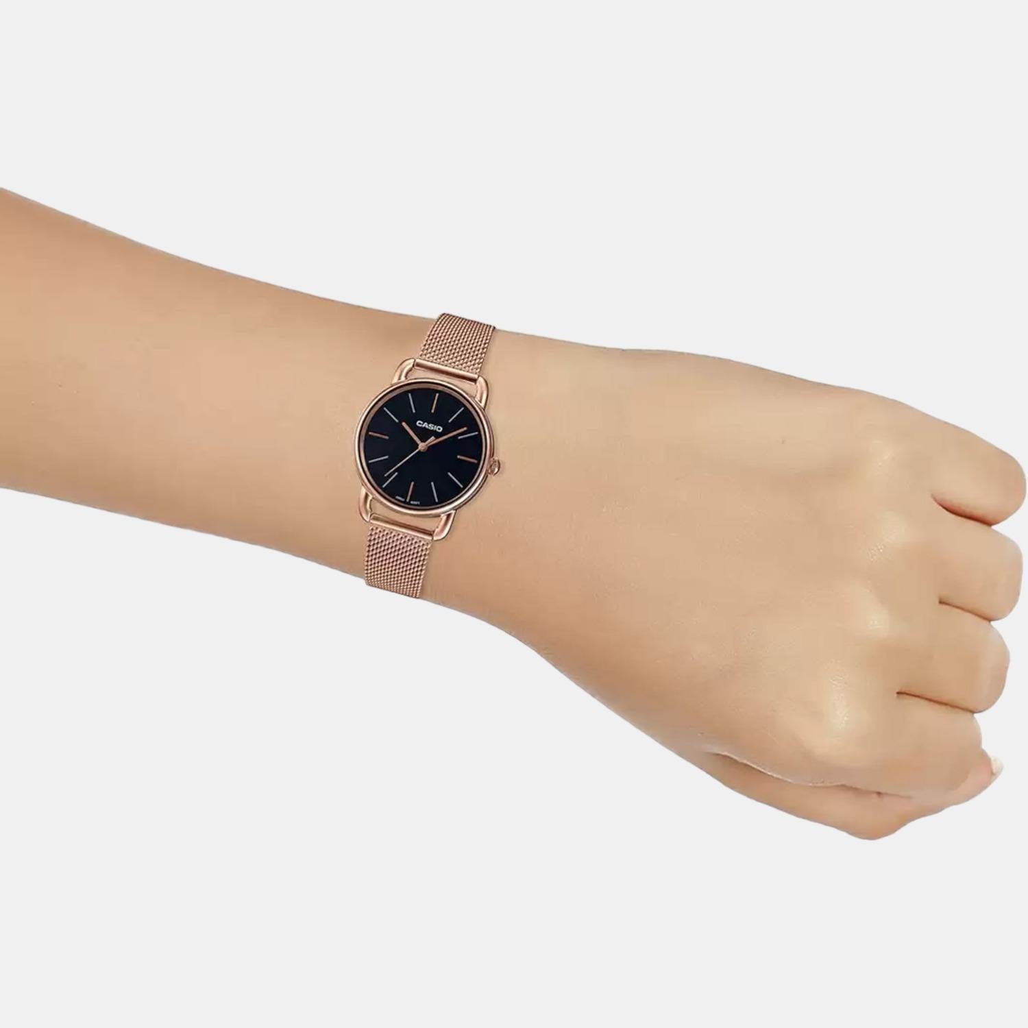 Enticer Women Quartz Black Dial Analog Stainless Steel Watch A1794