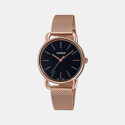 Enticer Women Quartz Black Dial Analog Stainless Steel Watch A1794