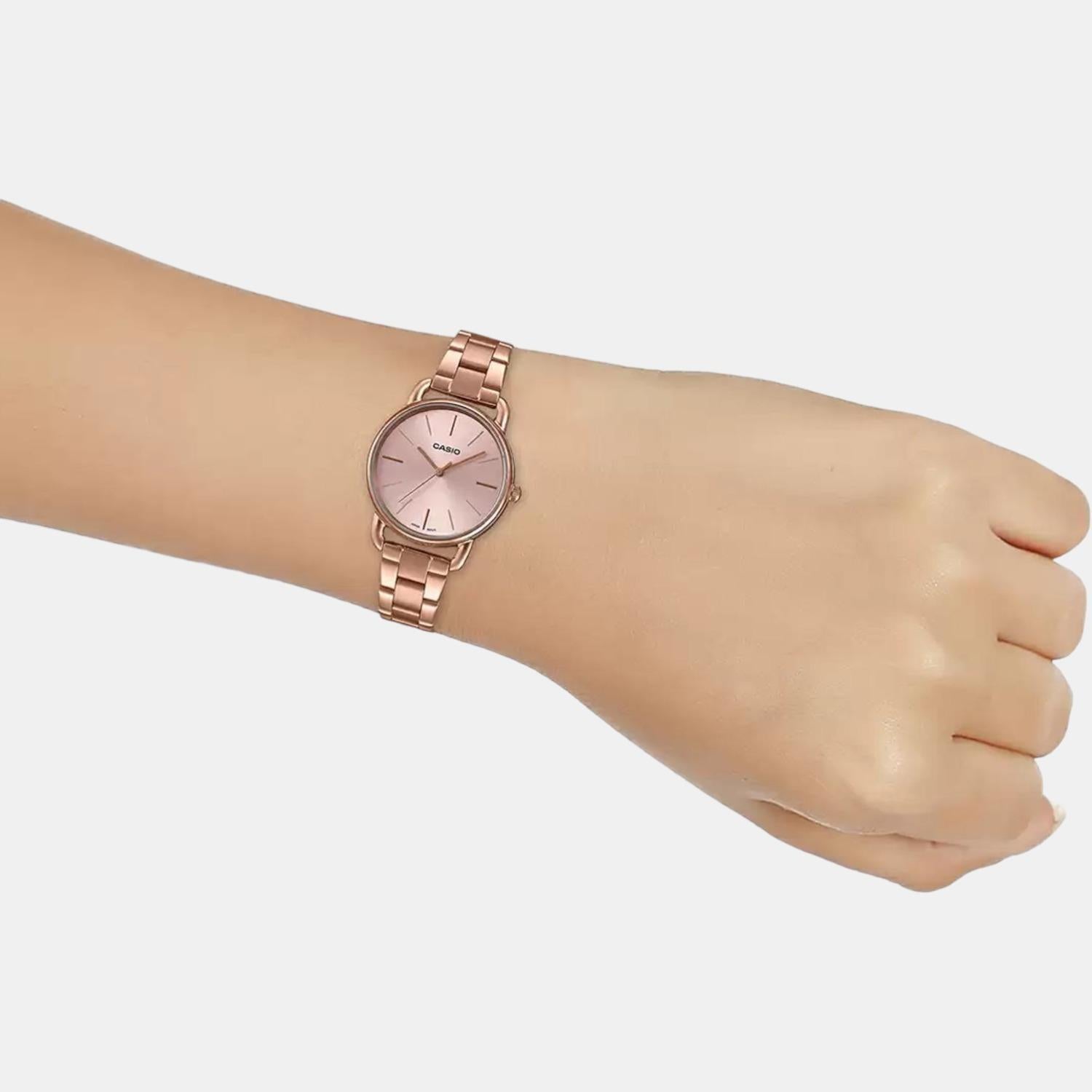 Enticer Women Quartz Rose Gold Dial Analog Stainless Steel Watch A1795