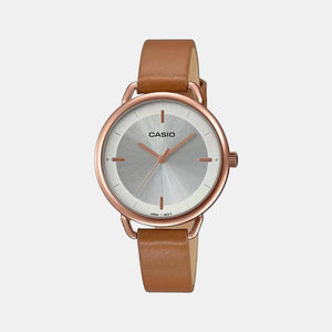Enticer Women Quartz Silver Dial Analog Leather Watch A1801