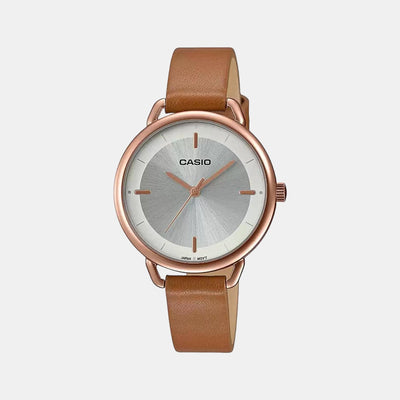Enticer Women Quartz Silver Dial Analog Leather Watch A1801