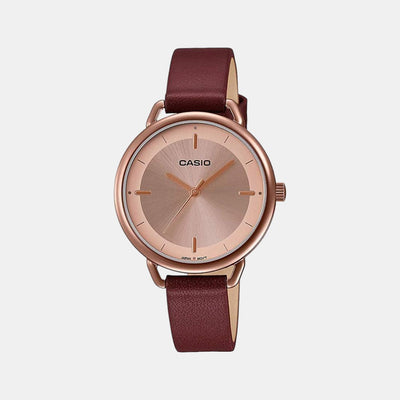 Enticer Women Quartz Rose Gold Dial Analog Leather Watch A1802