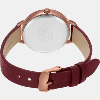 Enticer Women Quartz Rose Gold Dial Analog Leather Watch A1802