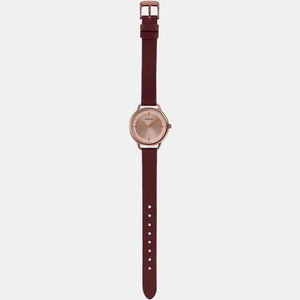 Enticer Women Quartz Rose Gold Dial Analog Leather Watch A1802