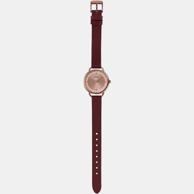 Enticer Women Quartz Rose Gold Dial Analog Leather Watch A1802