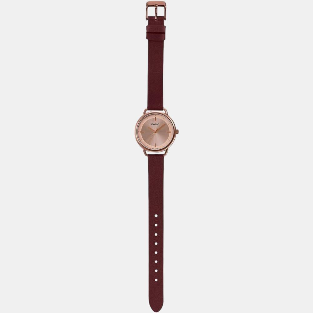 Enticer Women Quartz Rose Gold Dial Analog Leather Watch A1802