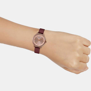 Enticer Women Quartz Rose Gold Dial Analog Leather Watch A1802