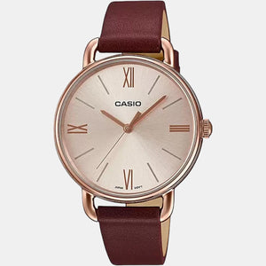Enticer Women Quartz Rose Gold Dial Analog Leather Watch A1806