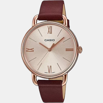 Enticer Women Quartz Rose Gold Dial Analog Leather Watch A1806