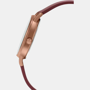 Enticer Women Quartz Rose Gold Dial Analog Leather Watch A1806