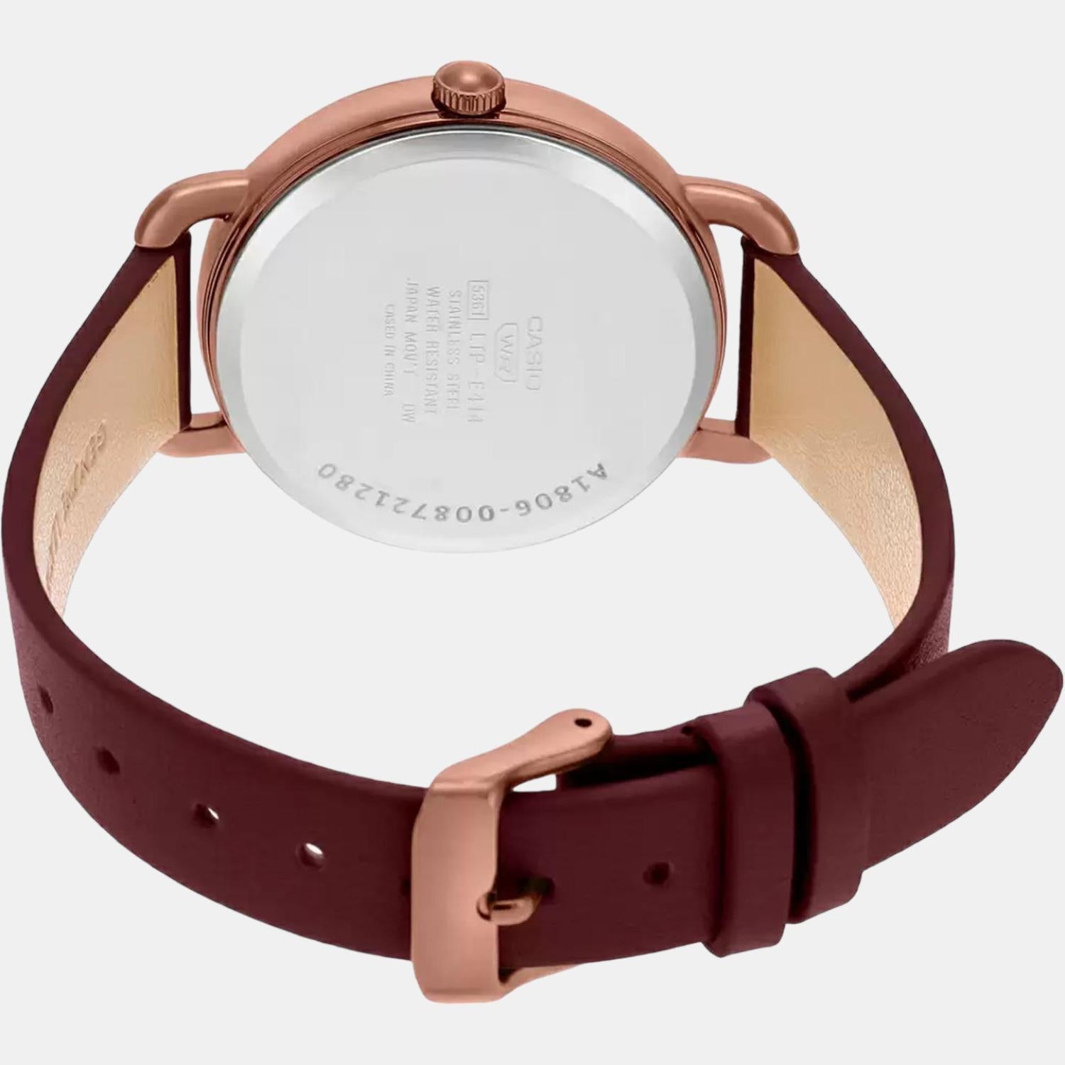 Enticer Women Quartz Rose Gold Dial Analog Leather Watch A1806