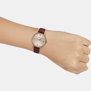 Enticer Women Quartz Rose Gold Dial Analog Leather Watch A1806
