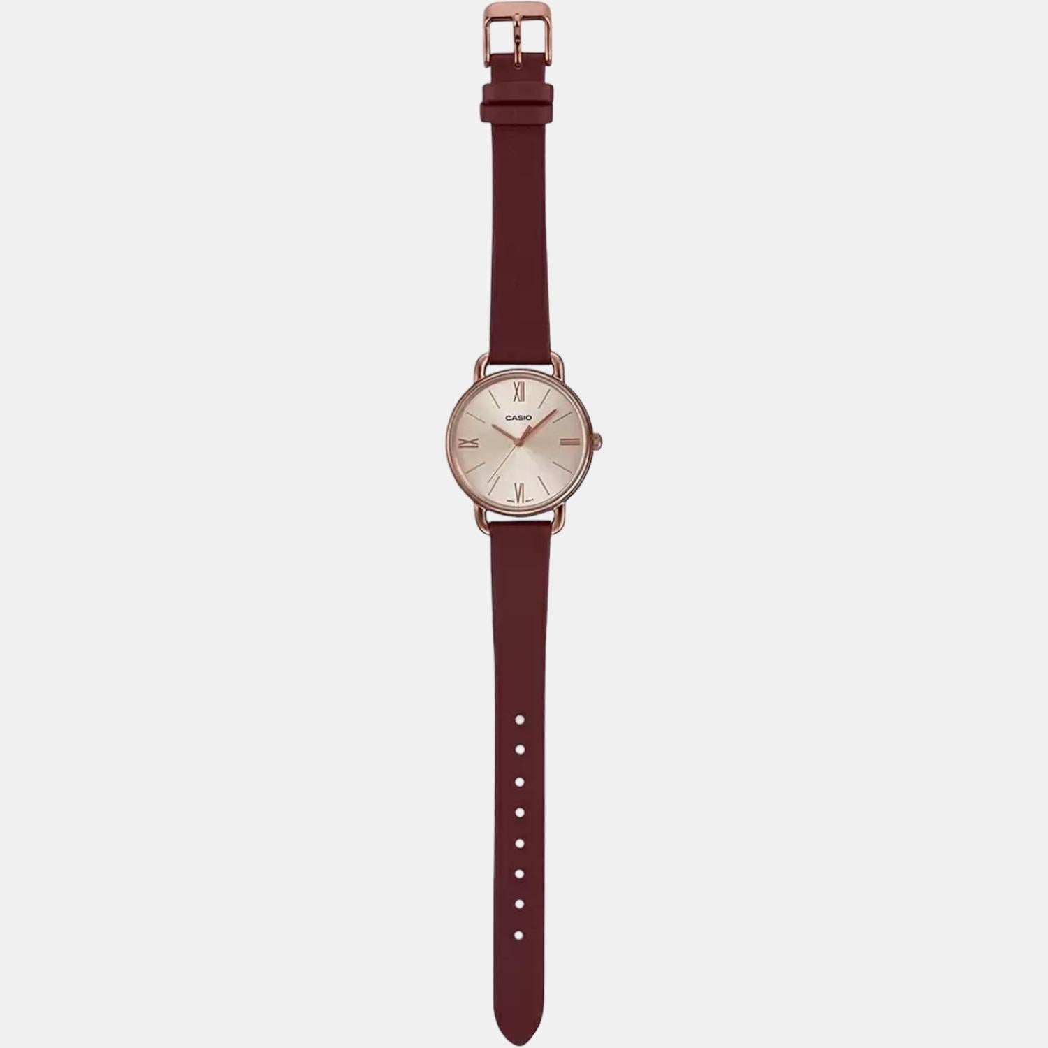 Enticer Women Quartz Rose Gold Dial Analog Leather Watch A1806