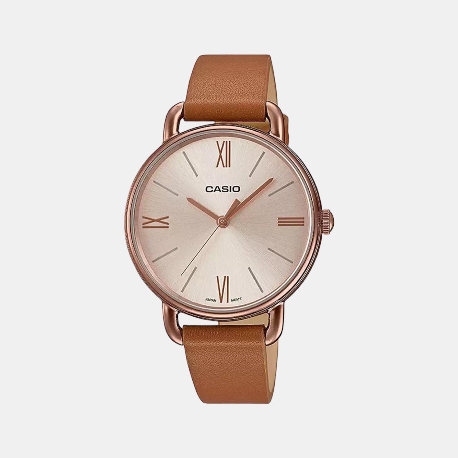 Enticer Women Quartz Rose Gold Dial Analog Leather Watch A1808