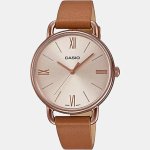 Enticer Women Quartz Rose Gold Dial Analog Leather Watch A1808