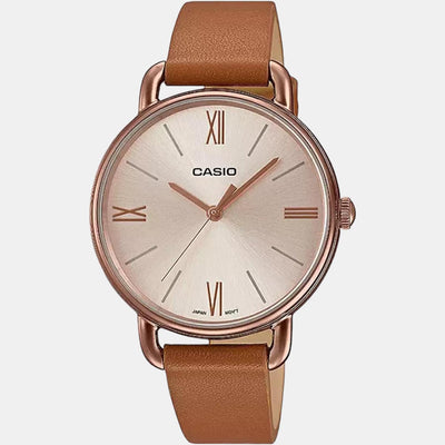 Enticer Women Quartz Rose Gold Dial Analog Leather Watch A1808