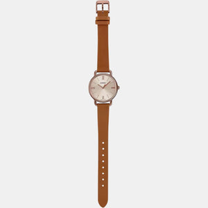 Enticer Women Quartz Rose Gold Dial Analog Leather Watch A1808