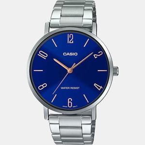 Enticer Men Quartz Blue Dial Analog Stainless Steel Watch A1816