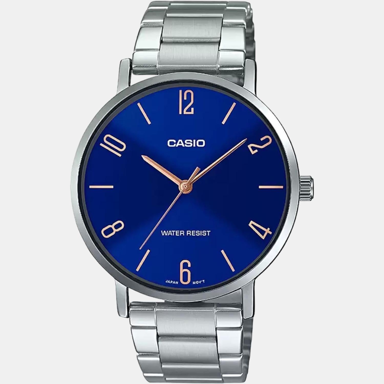 Enticer Men Quartz Blue Dial Analog Stainless Steel Watch A1816