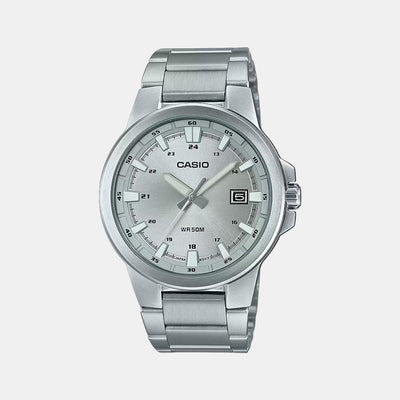 Enticer Men Quartz Silver Dial Analog Stainless Steel Watch A1823