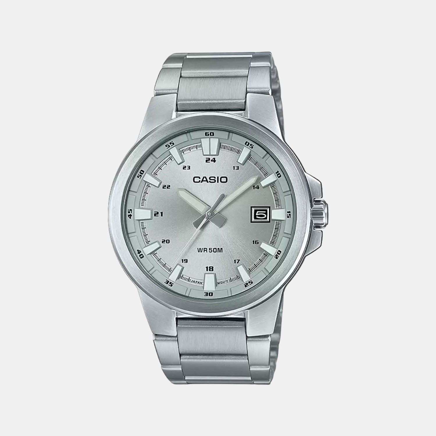 Enticer Men Quartz Silver Dial Analog Stainless Steel Watch A1823