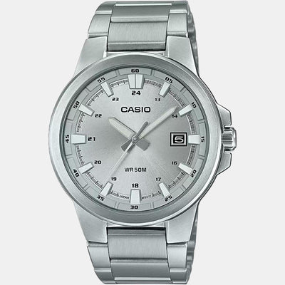 Enticer Men Quartz Silver Dial Analog Stainless Steel Watch A1823