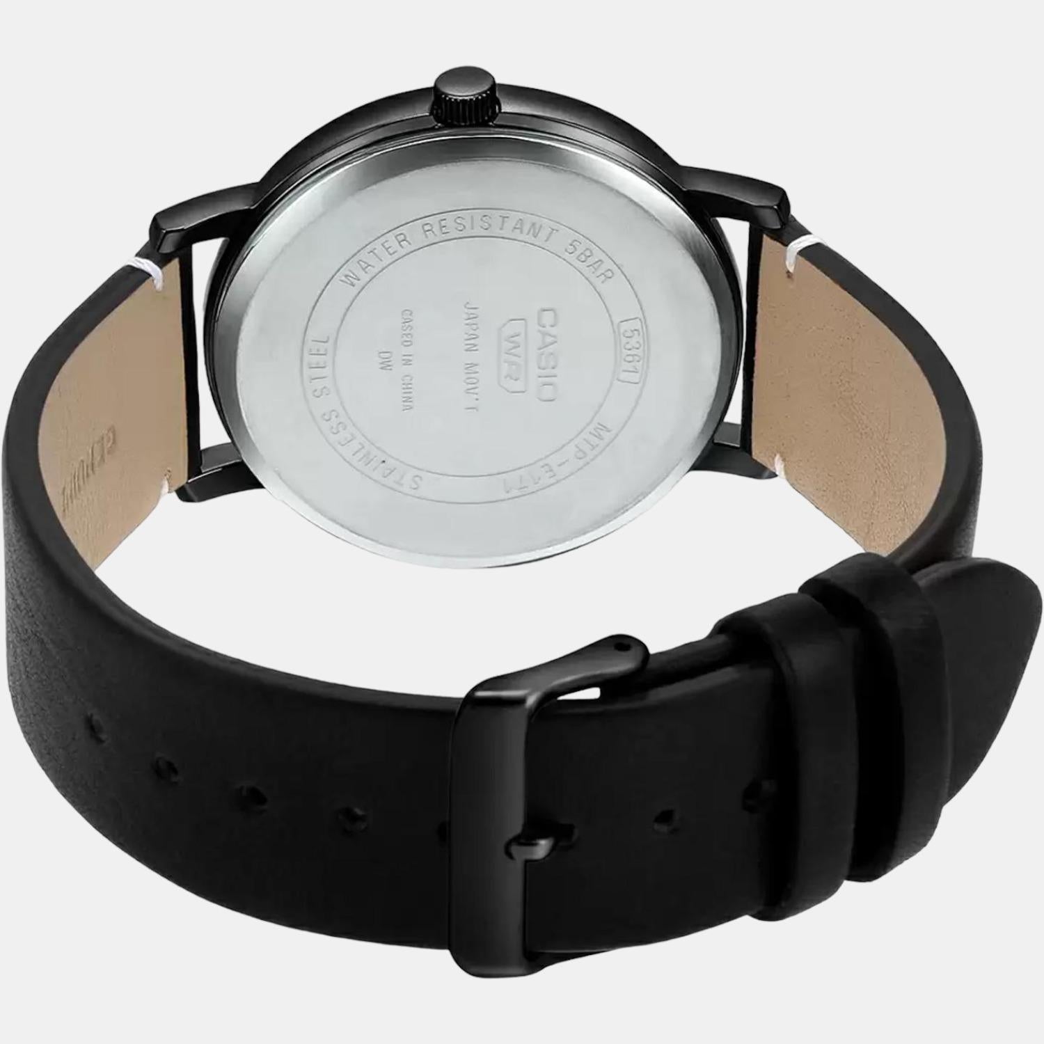 Enticer Men Quartz Black Dial Analog Leather Watch A1834