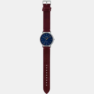 Enticer Men Quartz Blue Dial Analog Leather Watch A1835
