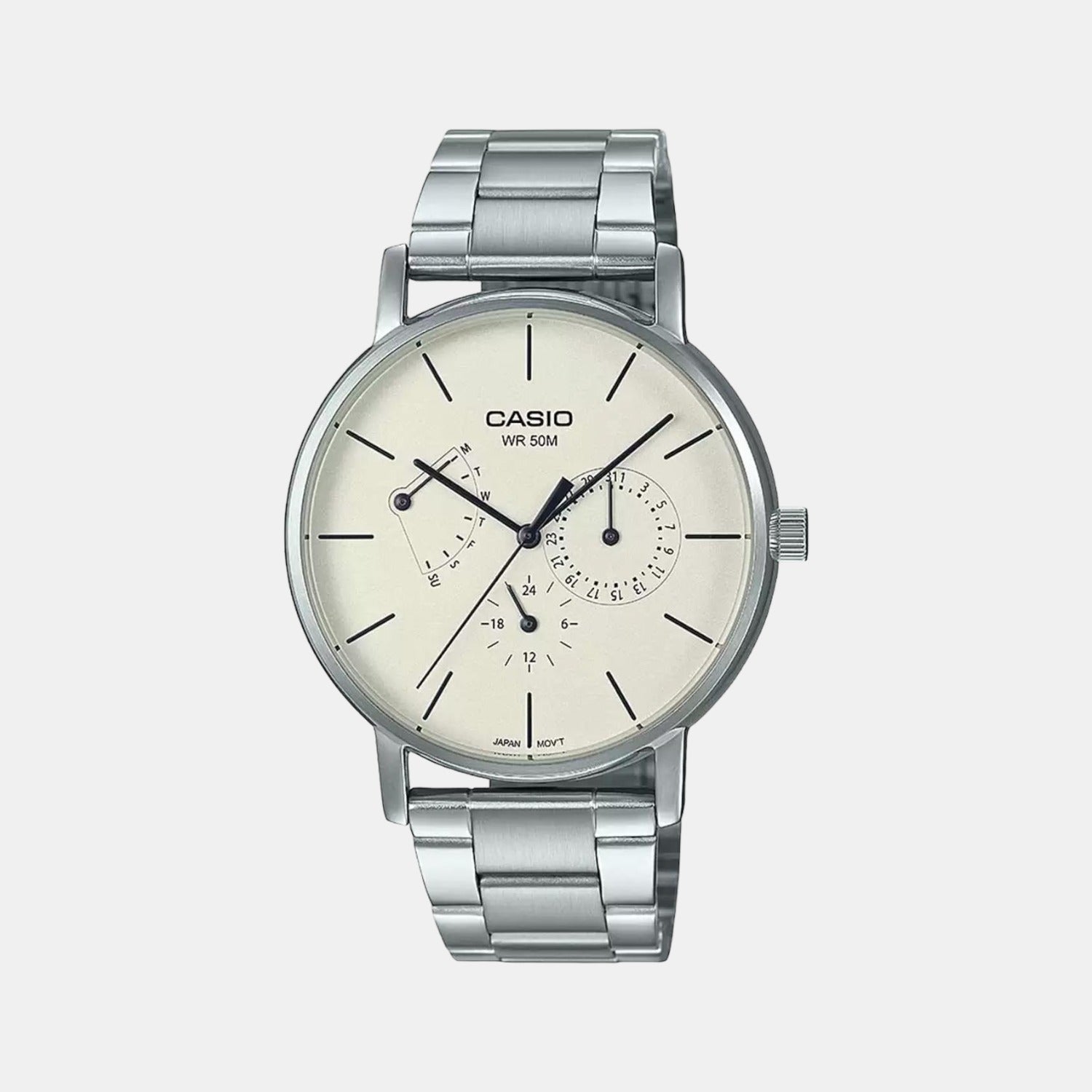 Enticer Men Quartz Silver Dial Chronograph Stainless Steel Watch A1840