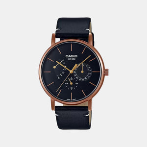 Enticer Men Quartz Rose Gold Dial Chronograph Leather Watch A1843