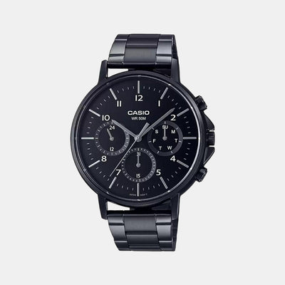 Enticer Men Quartz Black Dial Chronograph Stainless Steel Watch A1846