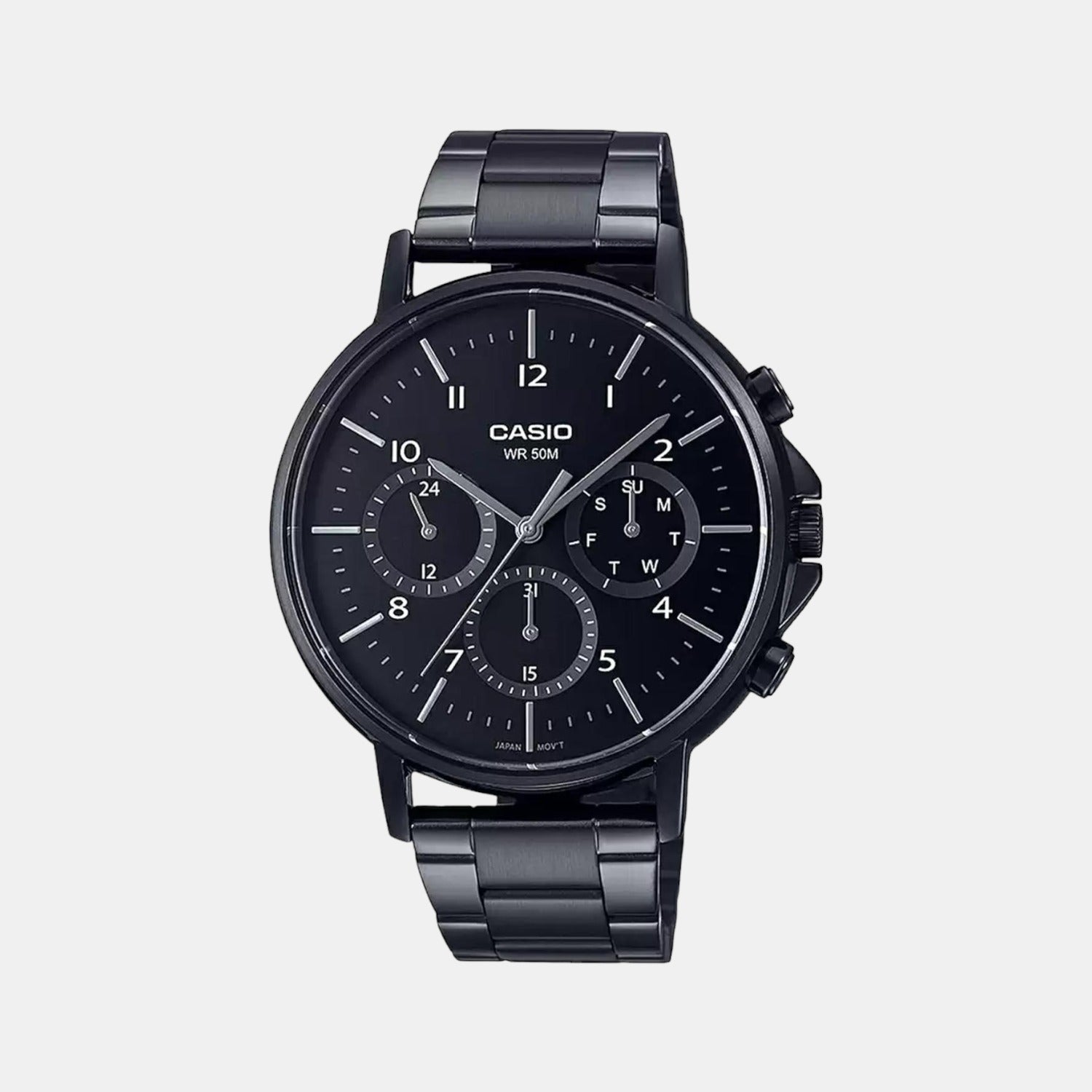 Enticer Men Quartz Black Dial Chronograph Stainless Steel Watch A1846