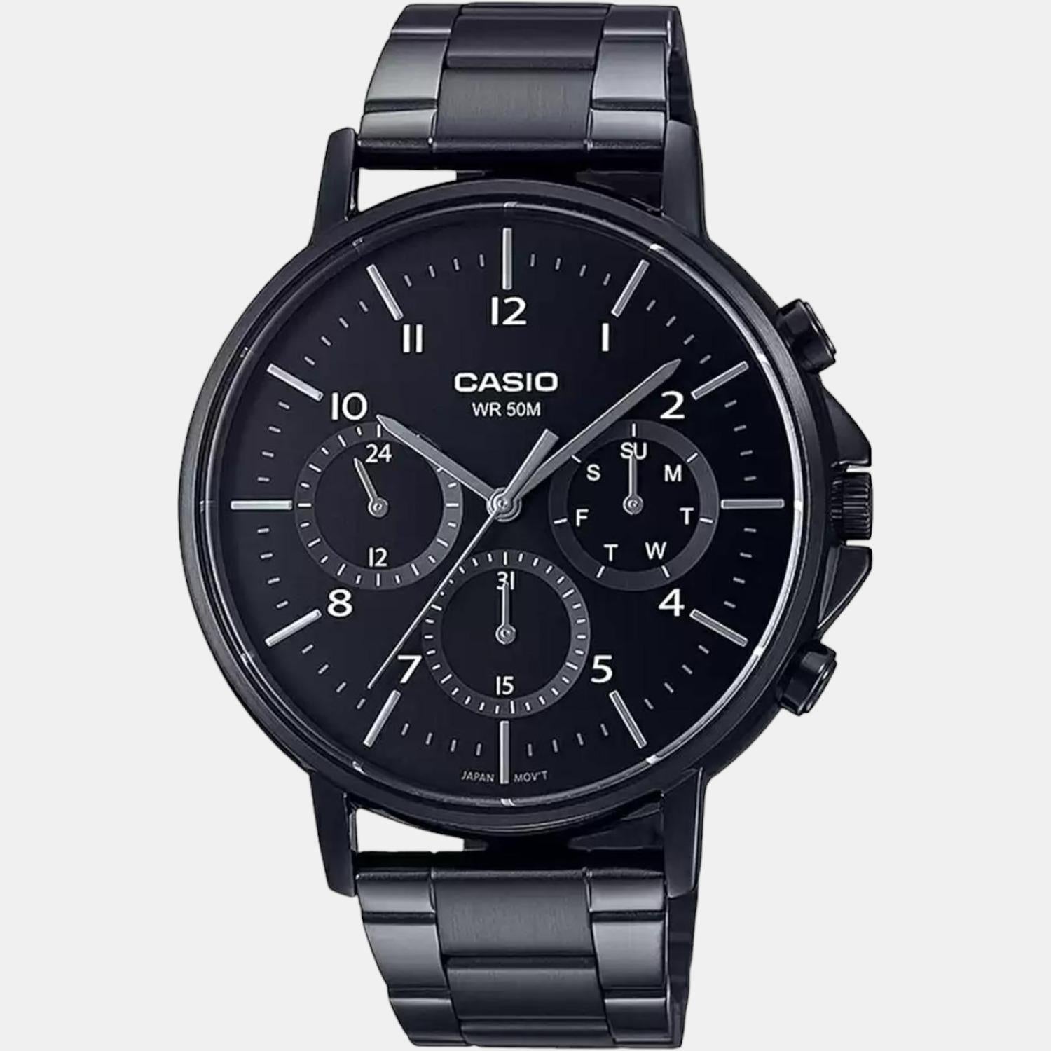 Enticer Men Quartz Black Dial Chronograph Stainless Steel Watch A1846