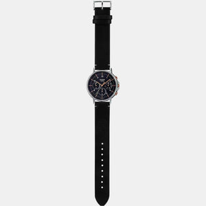 Enticer Men Quartz Black Dial Chronograph Leather Watch A1847