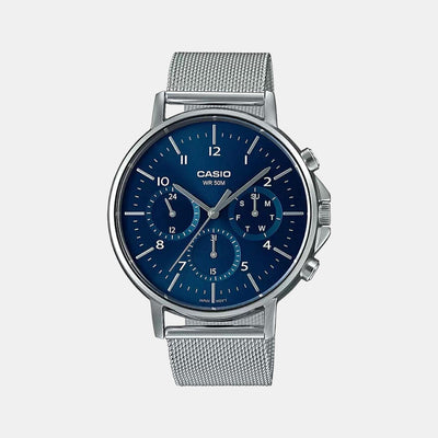Enticer Men Quartz Blue Dial Chronograph Stainless Steel Watch A1848