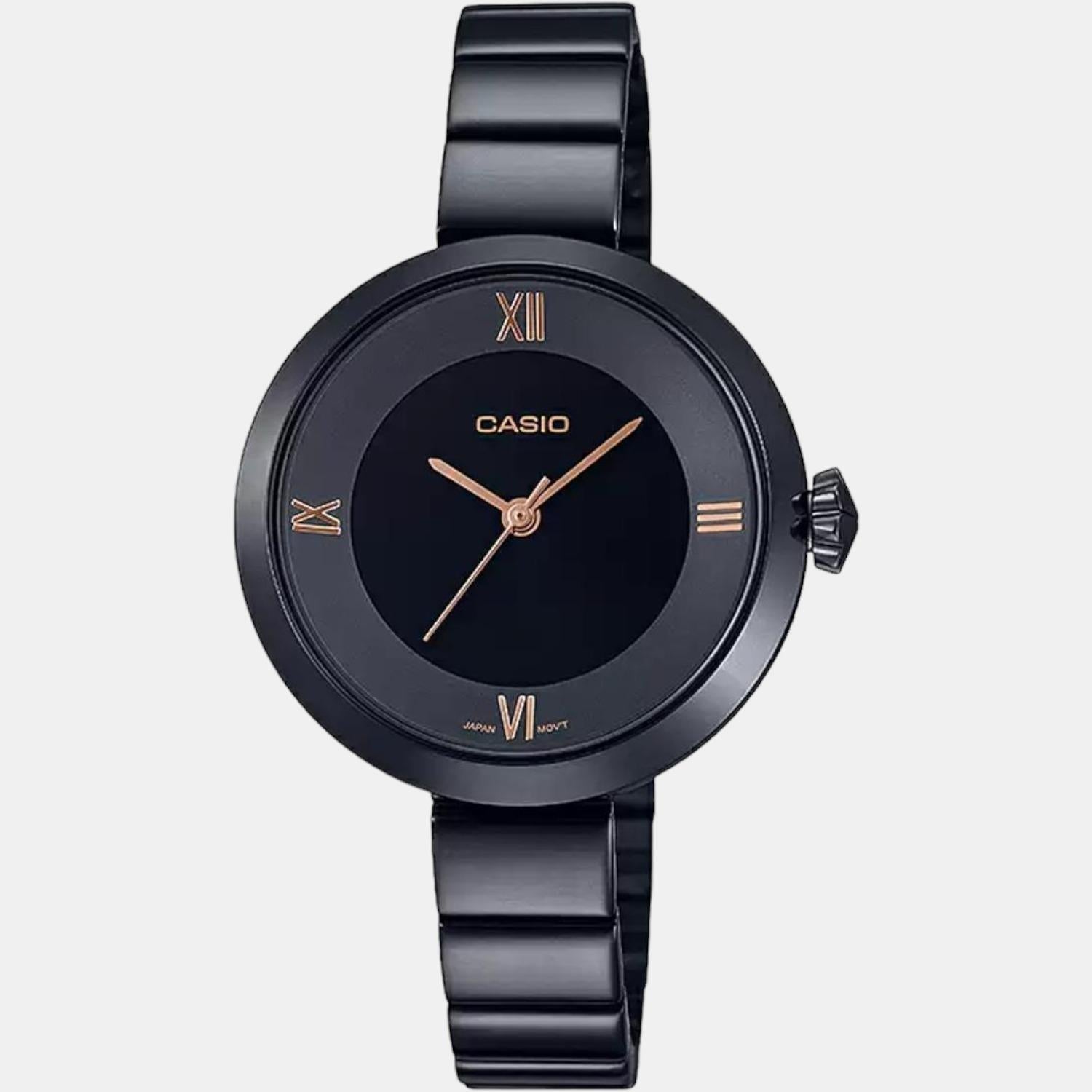 Enticer Women Quartz Black Dial Analog Stainless Steel Watch A1851