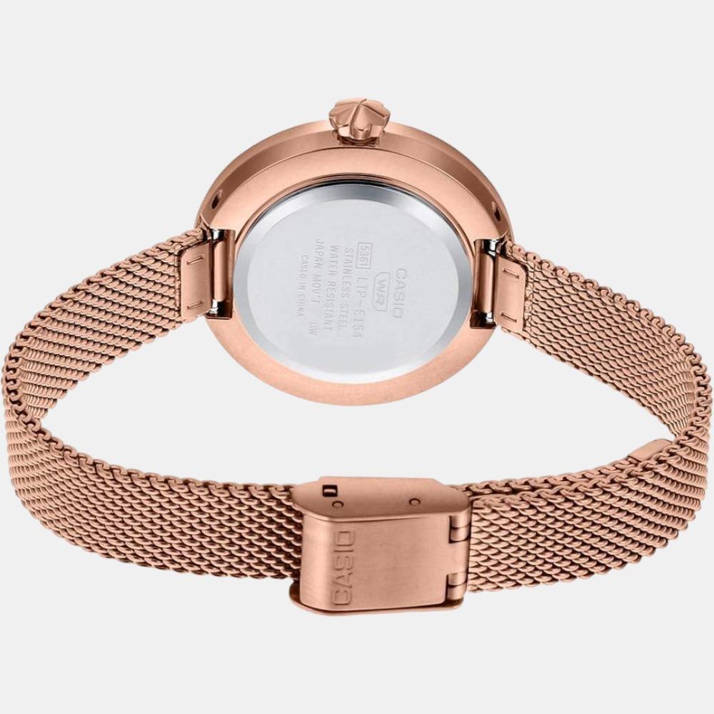 Enticer Women Quartz Rose Gold Dial Analog Stainless Steel Watch A1852