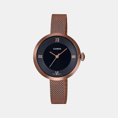 Enticer Women Quartz Black Dial Analog Stainless Steel Watch A1853