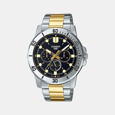 Enticer Men Quartz Black Dial Chronograph Stainless Steel Watch A1859