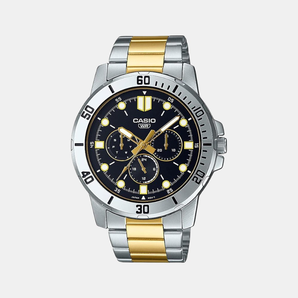 Enticer Men Quartz Black Dial Chronograph Stainless Steel Watch A1859