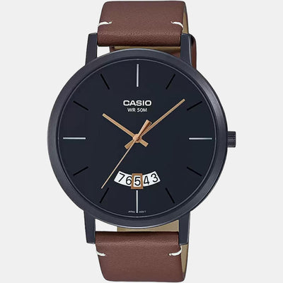 Enticer Men Quartz Black Dial Analog Leather Watch A1868