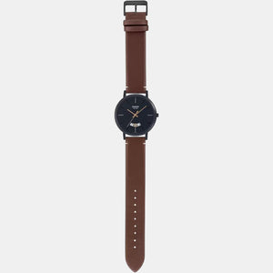 Enticer Men Quartz Black Dial Analog Leather Watch A1868