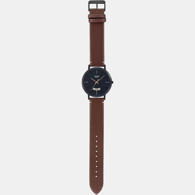 Enticer Men Quartz Black Dial Analog Leather Watch A1868