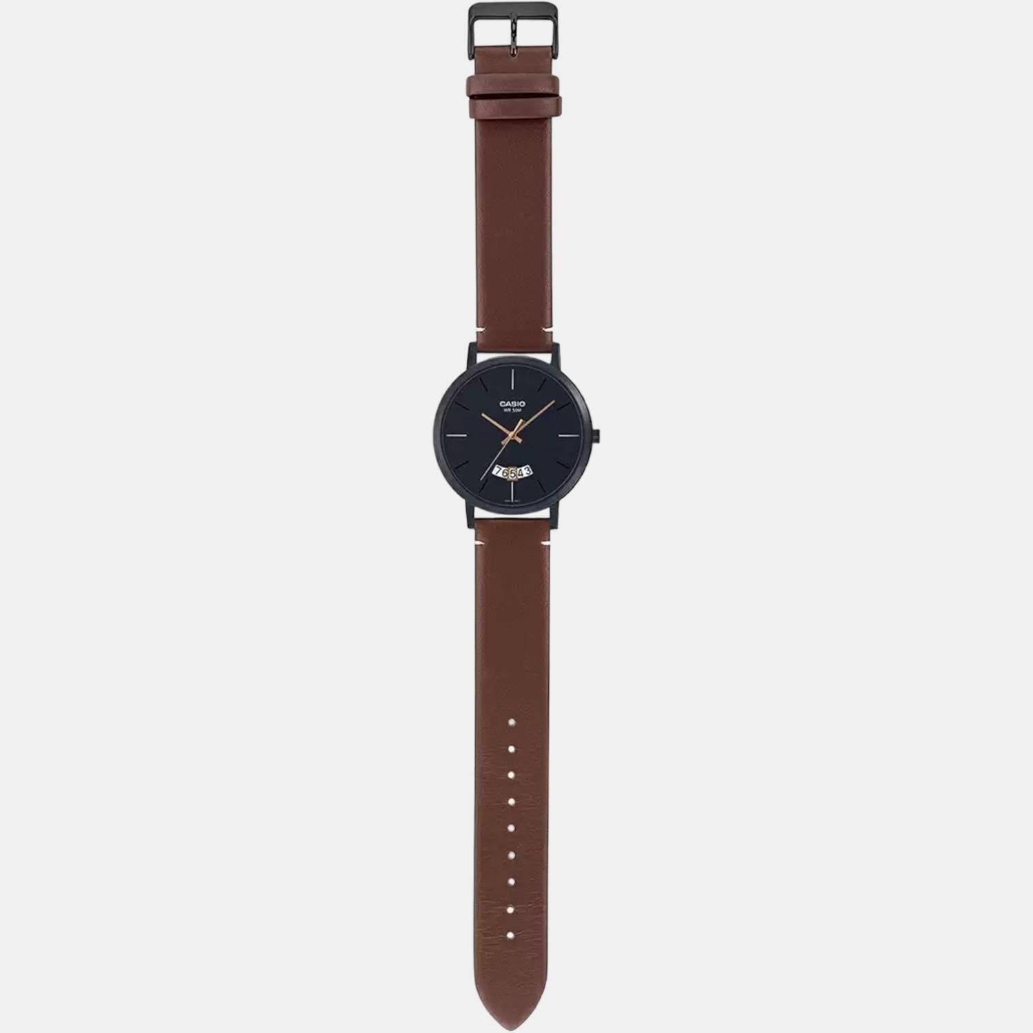 Enticer Men Quartz Black Dial Analog Leather Watch A1868
