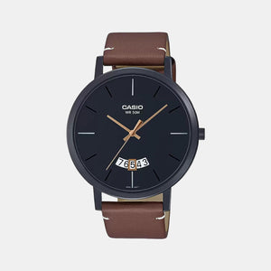 Enticer Men Quartz Black Dial Analog Leather Watch A1868