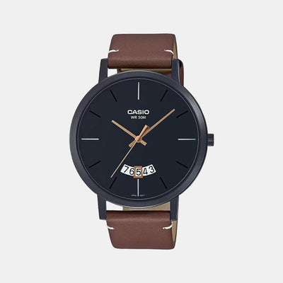 Enticer Men Quartz Black Dial Analog Leather Watch A1868