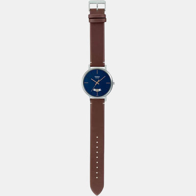 Enticer Men Quartz Blue Dial Analog Leather Watch A1870