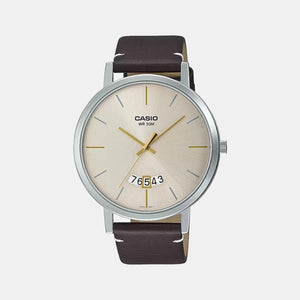 Enticer Men Quartz Beige Dial Analog Leather Watch A1871
