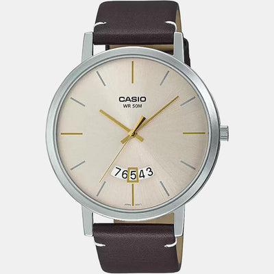 Enticer Men Quartz Beige Dial Analog Leather Watch A1871